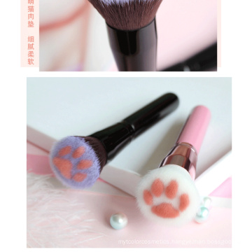 Pink Black  Cute Cat Paw Foundation Brush